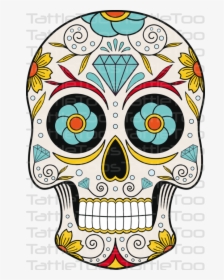 Sugar Skull Oval Ornament Clipart , Png Download - Sugar Skull Clipart, Transparent Png, Transparent PNG