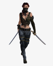Silhouette Female Sword Fighter, HD Png Download, Transparent PNG