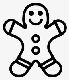 Gingerbread Cookie - Gingerbread Black And White, HD Png Download, Transparent PNG