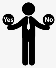 Man With Two Options To Choose Between Yes Or No - Decision Making Skills, HD Png Download, Transparent PNG