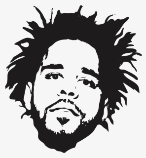 J Cole Black And White Stencil , Png Download - J Cole Art, Transparent Png, Transparent PNG