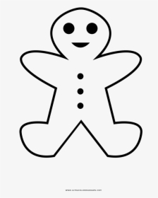 Gingerbread Cookie Coloring Page - Line Art, HD Png Download, Transparent PNG