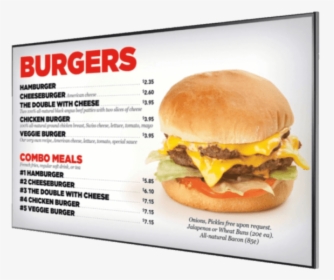 Digital Menu Board - Burger Digital Menu Board, HD Png Download, Transparent PNG
