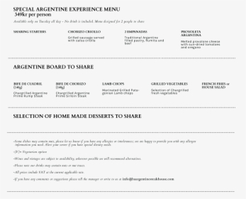 Argentine Experience Buenos Aires Menu, HD Png Download, Transparent PNG