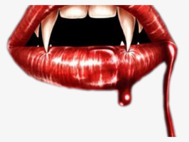 Drawn Vampire Mouth - Vampire Fangs Dripping Blood, HD Png Download, Transparent PNG