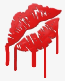 #mouth #blood #emoji #freetoedit - Kiss Emoji, HD Png Download, Transparent PNG