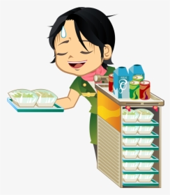 Niña Sirviendo La Comida Animado, HD Png Download, Transparent PNG