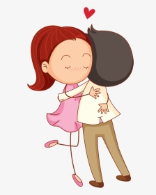 Pictures Of A Cartoon Man - Cartoon Boy And Girl Hugging, HD Png Download, Transparent PNG