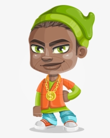 Cute Hip Hop Boy Cartoon Vector Character Aka Tray - Boys Swag Cartoon Png, Transparent Png, Transparent PNG