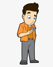 Man With Phone Cartoon, HD Png Download, Transparent PNG