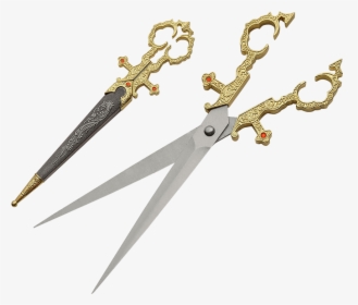 Gold Renaissance Scissors - Golden Scissor Dagger, HD Png Download, Transparent PNG