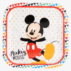 Disney Awesome Mickey Mouse Square Paper Plates - Plato Cuadrado Para Fiesta Con Imágenes Infantiles, HD Png Download, Transparent PNG