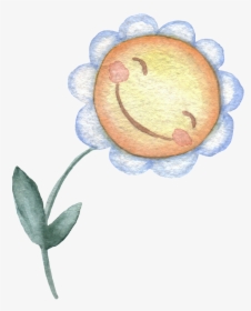 Transparent Watercolor Sun Png - Smiley Watercolor Transparent, Png Download, Transparent PNG
