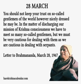 Srila Prabhupada Quotes For Month March - Trust Lord Krishna Quotes, HD Png Download, Transparent PNG