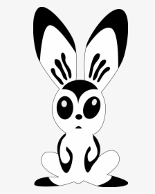 Hare By Rones Rabbit Black White Line Easter 555px - Rabbits Clipart White And Black, HD Png Download, Transparent PNG