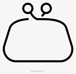 Coin Purse Coloring Page - Line Art, HD Png Download, Transparent PNG