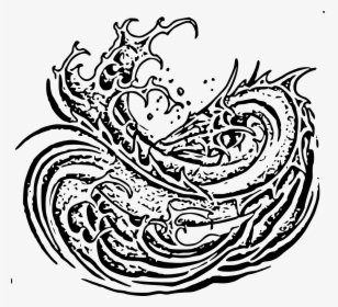 Black And White Dragon Water, HD Png Download, Transparent PNG