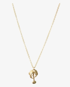 Mini Palm Tree Charm Necklace In Gold Vermeil - Gold Girl Chain Png, Transparent Png, Transparent PNG