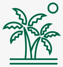 Line Drawing Of Palms On An Island With The Sun In - Adventurous Travel Agency Logo, HD Png Download, Transparent PNG