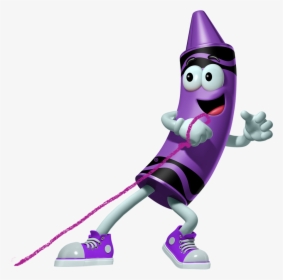 Purple Crayon Cartoon Character Pulling A Purple String - Cartoon Purple Crayon, HD Png Download, Transparent PNG