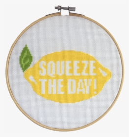 A Lemon With Squeeze The Day - Cross-stitch, HD Png Download, Transparent PNG