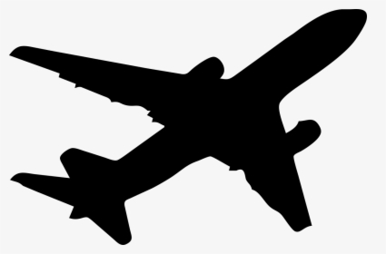 Transparent Jet Clipart Black And White - Plane Silhouette Png, Png Download, Transparent PNG