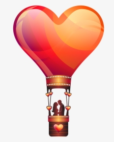 Hot Air Balloon Heart Png Clipart , Png Download - Love Hot Air Balloon, Transparent Png, Transparent PNG