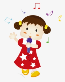 Vector Free Stock Animation Cartoon Pretty Girl Singing - Baby Singing Cartoon, HD Png Download, Transparent PNG