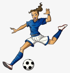 Transparent Mean Football Player Clipart - Female Soccer Player Cartoon, HD Png Download, Transparent PNG