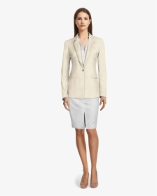 Sand Linen 2 Tone Skirt Suit View Front - Bermuda Suit, HD Png Download, Transparent PNG