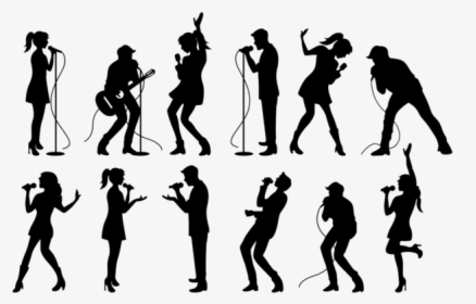 People Singing Silhouettes Vector - People Singing Silhouette, HD Png Download, Transparent PNG