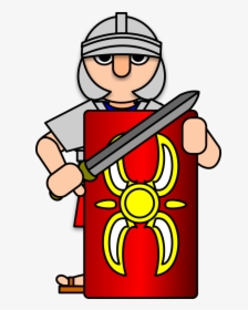 Clipart Shield Cartoon - Roman Soldier Clipart, HD Png Download, Transparent PNG