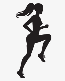 Vector Graphics Silhouette Woman Illustration Clip - Running Woman Silhouette Png, Transparent Png, Transparent PNG