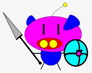 Pig Pig With Spear And Shield Clip Arts, HD Png Download, Transparent PNG
