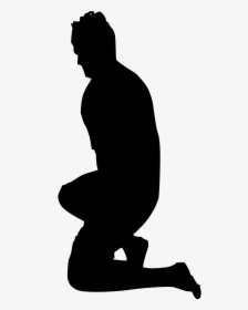 Kneeling Silhouette Clip Art - Person Kneeling Clipart, HD Png Download, Transparent PNG