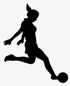 Girl Footballer Wall Art Sticker Decal, Black, Size - Girl Soccer Player Clipart, HD Png Download, Transparent PNG