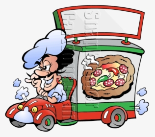 Pizza Chef Deliver Pizza - Cartoon On Meals On Wheels, HD Png Download, Transparent PNG