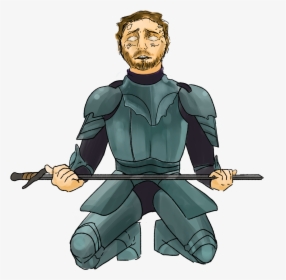 An Illustration Of Post Malone Dressed As A Knight, - Cartoon, HD Png Download, Transparent PNG