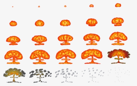 Explosion Clipart Nuclear Test - Nuclear Explosion Pixel Art, HD Png Download, Transparent PNG