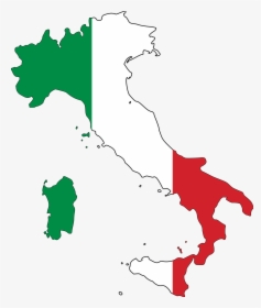 Italian Flag Map - Flag Italy Map Outline, HD Png Download, Transparent PNG