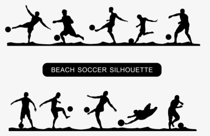 Beach Soccer Silhouette Vector - Silhouette, HD Png Download, Transparent PNG