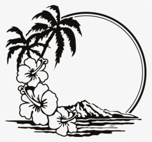 Holiday Silhouette At Getdrawings - Black And White Beach Clipart, HD Png Download, Transparent PNG