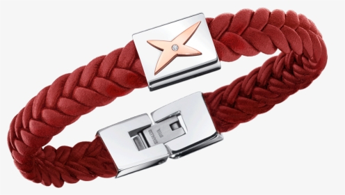 Mec J Te Kiff Bracelet, Red Leather, Silver Steel And - Bracelet Cuir Mauboussin, HD Png Download, Transparent PNG
