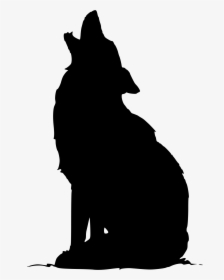 Sitting Howling Wolf Silhouette, HD Png Download, Transparent PNG