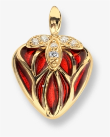 Nicole Barr Designs 18 Karat Gold Heart Necklace -red - Locket, HD Png Download, Transparent PNG