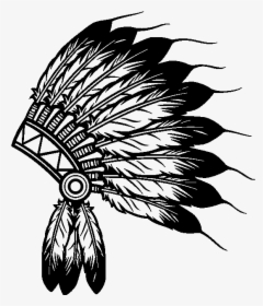 Skull Indian Headdress Free Clipart - Native American Headdress Drawing, HD Png Download, Transparent PNG