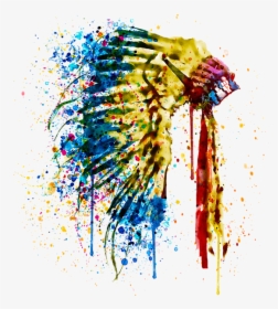 Native American Headdress Painting, HD Png Download, Transparent PNG