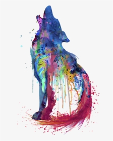 Wolf Watercolor Drawing, HD Png Download, Transparent PNG