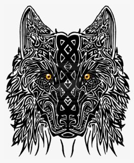 Yellow Eyes Celtic Wolf Head Tattoo Design - Nordic Wolf Tattoo Designs, HD Png Download, Transparent PNG