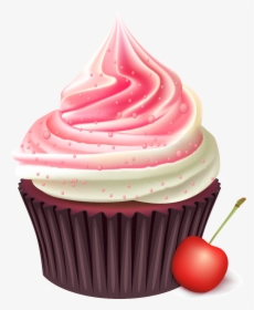 Cupcake Bakery Muffin Birthday Cake Cream - Transparent Background Cupcake Png, Png Download, Transparent PNG